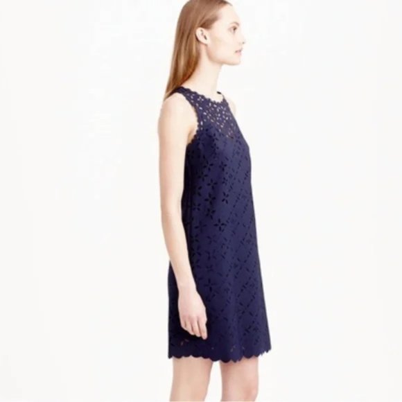 J. Crew Laser Cut Out Floral Sheath Dress 2 - Picture 4 of 16